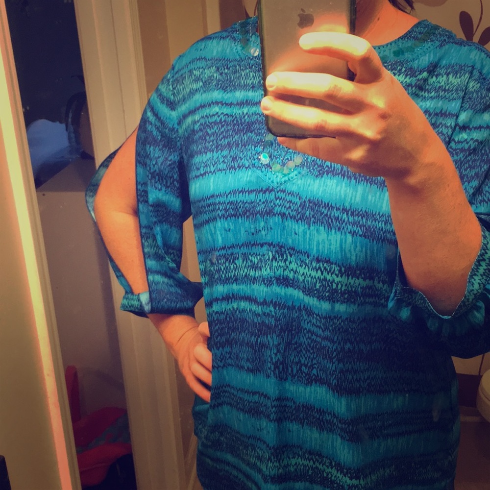 Chichos Blue patterned blouse